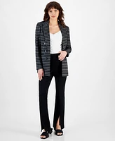 Bar Iii Women's Knit-Jacquard Open-Front Long-Sleeve Blazer, Created for Macy's