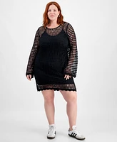 Full Circle Trends Trendy Plus Scoop-Neck Crochet Dress