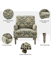 Montross Traditional Wooden Upholstered Armchair with Floral Patterns