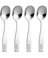 Zulay Kitchen Kids and Toddler Cutlery Set Designed For Self Feeding - 4 Piece Spoon