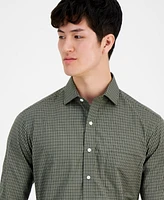 Club Room Men's Nano Check Dress Shirt, Created for Macy's