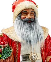 Holiday Lane Wine Red & White African American Santa