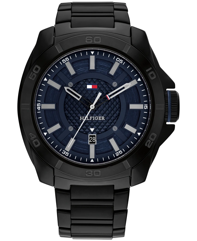 Tommy Hilfiger Men's Quartz Black Stainless Steel Watch 46mm