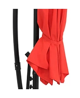 9.5-Foot Cantilever Umbrella with Air Vent, Cross Base, and Crank - and