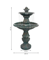 Sunnydaze Decor Nouveau Tiered Polyresin Outdoor 2-Tier Water Fountain