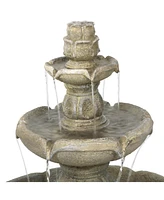 Sunnydaze Decor Birds' Delight Fiberglass Outdoor 3-Tier Water Fountain