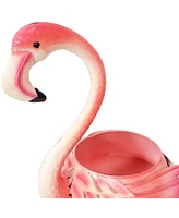 Sunnydaze Decor Iron Sheet Pink Flamingo Outdoor Statue with Flowerpot - 36 in