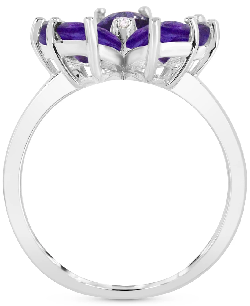 Amethyst (3-1/4 ct. t.w.) & Diamond Accent Flower Ring in Sterling Silver