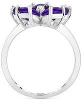 Amethyst (3-1/4 ct. t.w.) & Diamond Accent Flower Ring in Sterling Silver