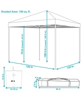 Sunnydaze Decor Standard Pop-Up Canopy with Sandbags - 10 ft x 10 ft - Gray