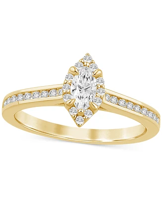 Diamond Marquise Halo Engagement Ring (1/2 ct. t.w.) 14k Gold