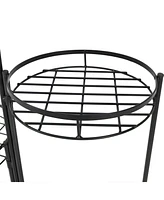 Sunnydaze Decor Black Iron 3-Tier Outdoor Plant Stand - 22 in - Set of 2