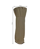 Sunnydaze Decor 94-Inch Tall Heavy Duty Reinforced Pvc Propane Patio Heater Cover - Drawstring and Toggle Closure - Khaki