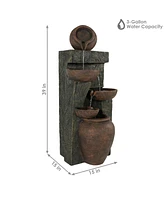 Sunnydaze Decor Cascading Earthware Pottery Stream Water Fountain - 39 in