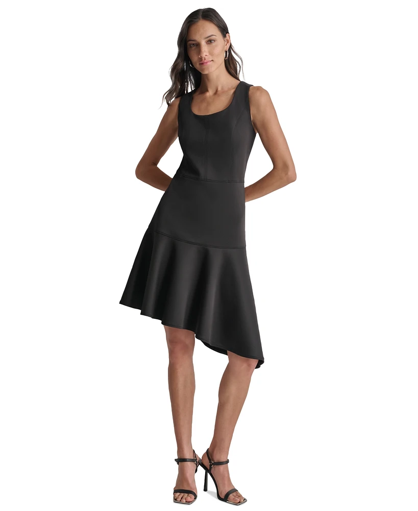 Dkny Women's Scoop-Neck Asymmetrical A-Line Dress