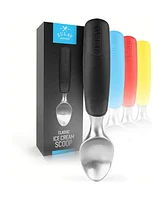 Zulay Kitchen Heavy Duty Ice Cream Scoop - Stainless Steel Scooper With Non-Slip Rubber Grip