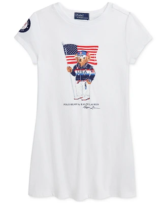 Polo Ralph Lauren Toddler & Little Girls Team Usa Bear Cotton Jersey Dress