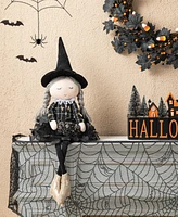 Glitzhome 29"H Halloween Fabric Dressed Witch Sitter