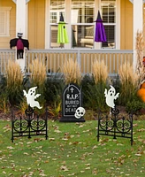 Glitzhome 24"H Halloween Metal Graveyard Set Yard Stake, Set of 5