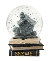 Glitzhome 100MM Halloween Polyresin Haunted House Water Globe