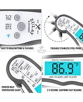 Zulay Kitchen Instant Read Food Thermometer - Waterproof Digital Meat