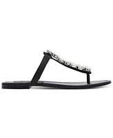 Jessica Rich x Steve Madden Women's Gemma Embellished T-Strap Slingback Sandals