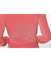 Juicy Couture Women's Solid Classic Hoodie With Crown Hotfix