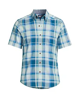 Lands' End Men's Traditional Fit Short Sleeve Madras Shirt