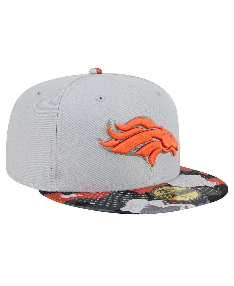 New Era Men's Gray Denver Broncos Active Camo 59fifty Fitted Hat