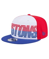 New Era Men's White/Blue Detroit Pistons Throwback Gradient Tech Font 9fifty Snapback Hat