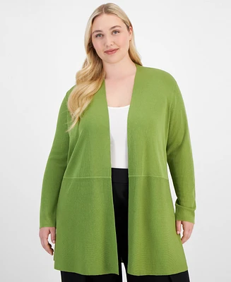 Anne Klein Plus Size Monterey Open-Front Cardigan