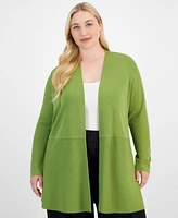 Anne Klein Plus Size Monterey Open-Front Cardigan