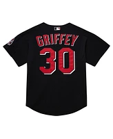 Mitchell Ness Men's Ken Griffey Jr. Black Cincinnati Reds Cooperstown Collection Authentic Mesh Batting Practice Jersey