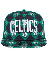 New Era Men's Kelly Green Boston Celtics Seeing Diamonds A-Frame Trucker 9fifty Snapback Hat