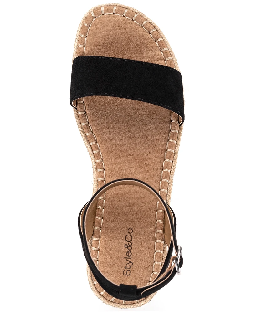 Style & Co Women's Peggyy Ankle-Strap Espadrille Flat Sandals, Created for Macy's