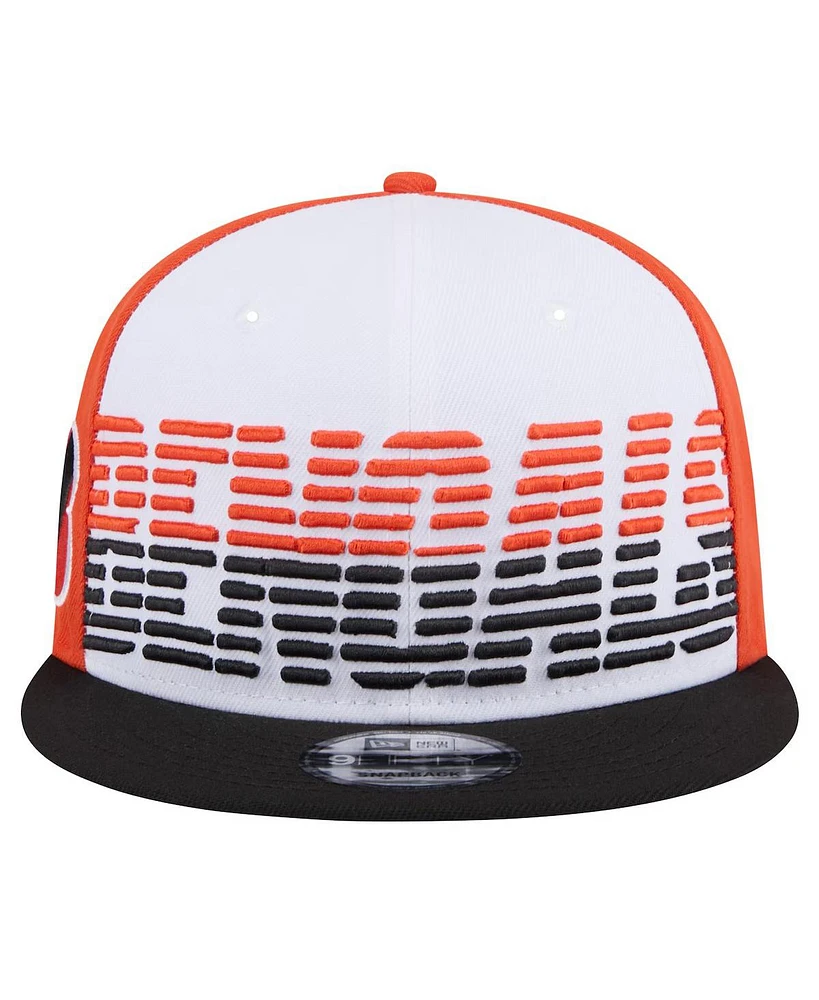 New Era Men's White/Black Cincinnati Bengals Throwback Space 9fifty Snapback Hat