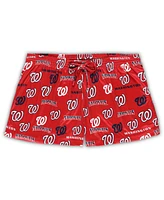 Concepts Sport Women's White/Red Washington Nationals Plus Size Tank Top Shorts Sleep Set