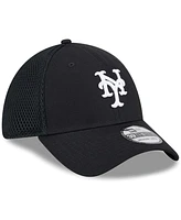 New Era Men's York Mets Evergreen Black White Neo 39Thirty Flex Hat