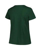 Profile Women's Green Michigan State Spartans Plus Size Arch Over Logo Scoop Neck T-Shirt