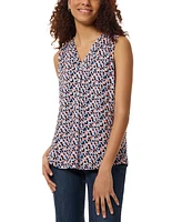 Jones New York Women's Printed Moss Crepe Sleeveless Blouse