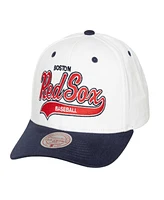 Mitchell Ness Men's White Boston Red Sox Cooperstown Collection Tail Sweep Pro Snapback Hat