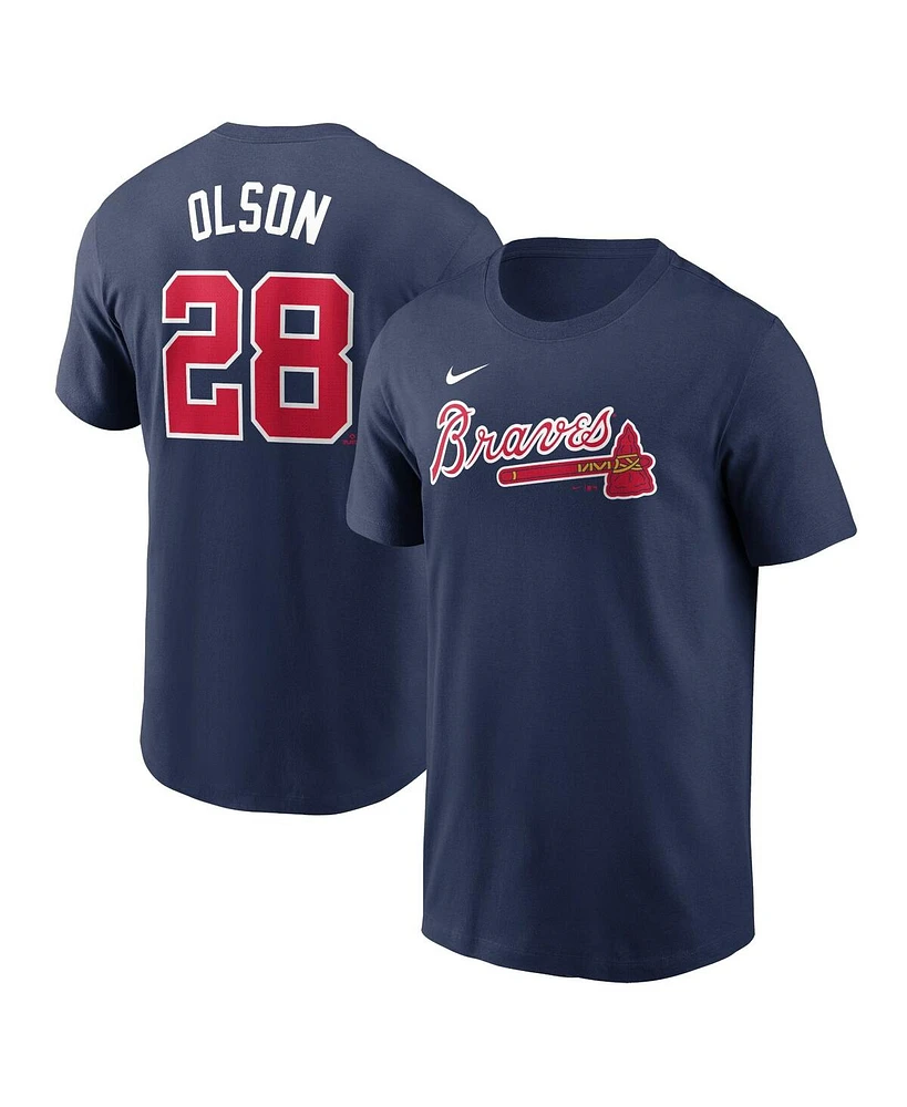 Nike Men's Matt Olson Navy Atlanta Braves Fuse Name Number T-Shirt