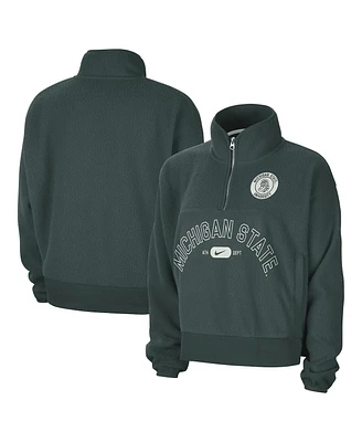 Nike Men's Green Michigan State Spartans Fly Fleece Quarter-Zip Jacket