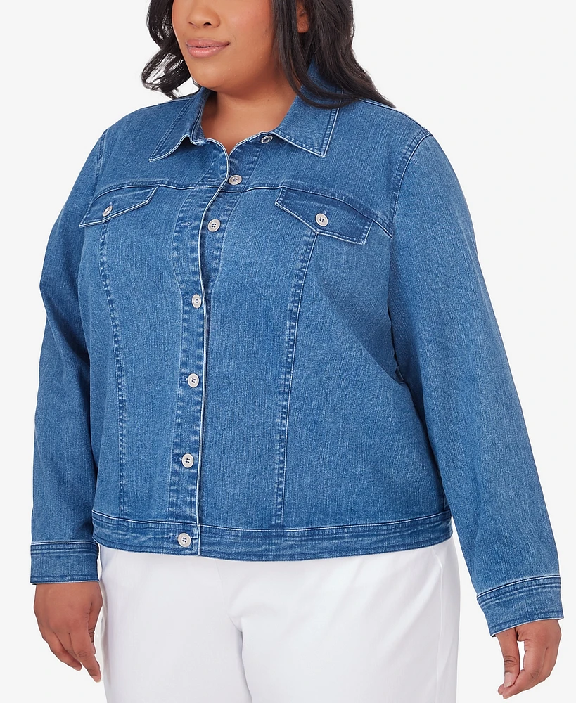 Alfred Dunner Plus Classic Fit Denim Jacket
