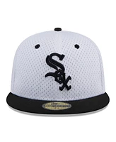 New Era Men's White Chicago White Sox Throwback Mesh 59Fifty Fitted Hat