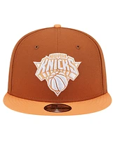 New Era Men's Brown/Orange New York Knicks 2-Tone Color Pack 9Fifty Snapback Hat