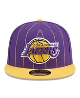 New Era Men's Purple/Gold Los Angeles Lakers Pinstripe Two-Tone 59fifty Fitted Hat