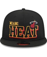 New Era Men's Black Miami Heat Gameday 59fifty Snapback Hat