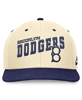 Nike Men's Cream/Royal Brooklyn Dodgers Rewind Cooperstown Collection Performance Snapback Hat