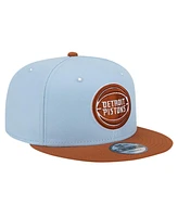 New Era Men's Light Blue/Brown Detroit Pistons 2-Tone Color Pack 9fifty Snapback Hat